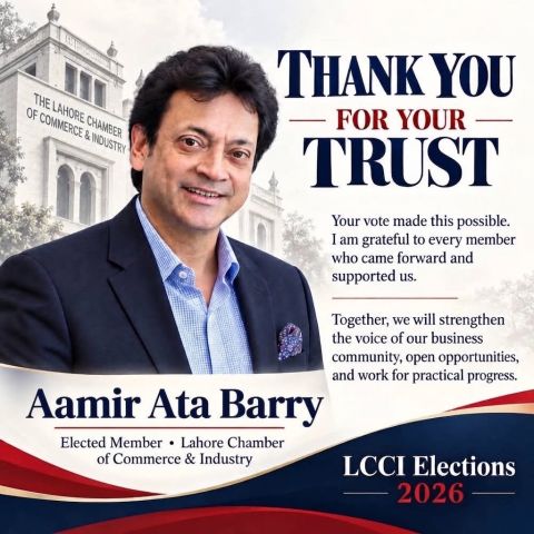 Aamir Ata Barry - Thank You for Your Trust LCCI Election Poster